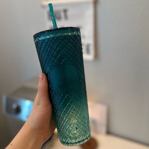 Starbucks 2023 Spring Teal Jeweled Green Blue Ombre Cold Cup Tumbler 24 oz